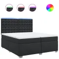 cadre de lit avec matelas Noir 200x200 cm Similicuir