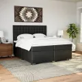 cadre de lit avec matelas Noir 200x200 cm Similicuir