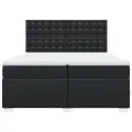 cadre de lit avec matelas Noir 200x200 cm Similicuir