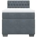 cadre de lit et matelas Gris foncé 90x190 cm Velours
