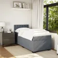 cadre de lit avec matelas gris foncé simple velours