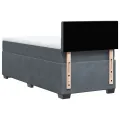 cadre de lit avec matelas gris foncé simple velours