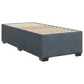 cadre de lit avec matelas gris foncé simple velours