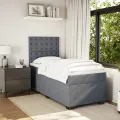 cadre de lit et matelas Gris foncé 90x190 cm Velours