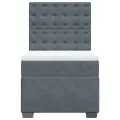 cadre de lit et matelas Gris foncé 90x190 cm Velours