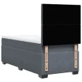 cadre de lit et matelas Gris foncé 90x190 cm Velours