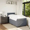 cadre de lit et matelas Gris foncé 90x190 cm Velours
