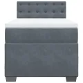 cadre de lit et matelas Gris foncé 90x190 cm Velours