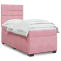 cadre de lit et matelas Rose 80x200 cm Velours