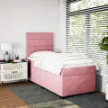 cadre de lit et matelas Rose 80x200 cm Velours