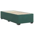Cadre de lit sans matelas vert foncé 90x190 cm velours