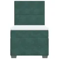 cadre de lit et matelas Vert foncé 80x200 cm Velours
