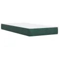 cadre de lit et matelas Vert foncé 80x200 cm Velours