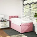 cadre de lit et matelas Rose 80x200 cm Velours