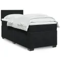 cadre de lit avec matelas noir simple velours