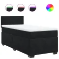 cadre de lit avec matelas noir simple velours