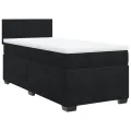 cadre de lit avec matelas noir simple velours