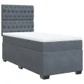 cadre de lit et matelas Gris foncé 80x200 cm Velours