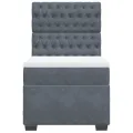 cadre de lit et matelas Gris foncé 80x200 cm Velours