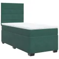 cadre de lit et matelas Vert foncé 80x200 cm Velours