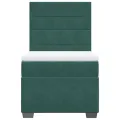 cadre de lit et matelas Vert foncé 80x200 cm Velours