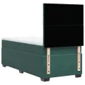 cadre de lit et matelas Vert foncé 80x200 cm Velours