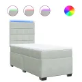 cadre de lit et matelas Gris clair 80x200 cm Velours