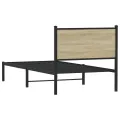 Cadre de lit en métal sans matelas chêne sonoma 90x200 cm