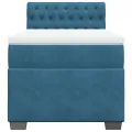 cadre de lit et matelas Bleu foncé 80x200 cm Velours
