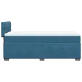cadre de lit avec matelas bleu 80x200 cm velours