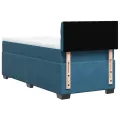 cadre de lit avec matelas bleu 80x200 cm velours