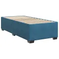 cadre de lit avec matelas bleu 80x200 cm velours