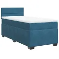 cadre de lit et matelas Bleu foncé 80x200 cm Velours