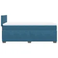 cadre de lit et matelas Bleu foncé 80x200 cm Velours