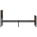 Cadre de lit en métal sans matelas chêne fumé 160x200 cm