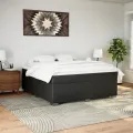 cadre de lit avec matelas Noir 180x200 cm Similicuir