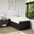 cadre de lit avec matelas Noir 90x200 cm Tissu