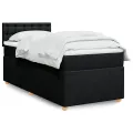 cadre de lit avec matelas Noir 90x200 cm Tissu
