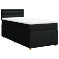 cadre de lit avec matelas Noir 90x200 cm Tissu