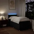 cadre de lit avec matelas Noir 90x200 cm Tissu