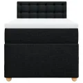 cadre de lit avec matelas Noir 90x200 cm Tissu