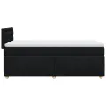 cadre de lit avec matelas Noir 90x200 cm Tissu