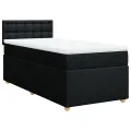 cadre de lit avec matelas Noir 90x200 cm Tissu