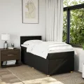 cadre de lit avec matelas Noir 90x200 cm Tissu