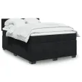 cadre de lit avec matelas Noir 140x200 cm Velours