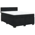 cadre de lit avec matelas Noir 140x200 cm Velours