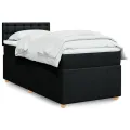 cadre de lit avec matelas Noir 90x190 cm Tissu