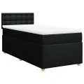 cadre de lit avec matelas Noir 90x190 cm Tissu