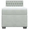 cadre de lit et matelas Gris clair 90x200 cm Velours