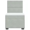 cadre de lit et matelas Gris clair 90x200 cm Velours